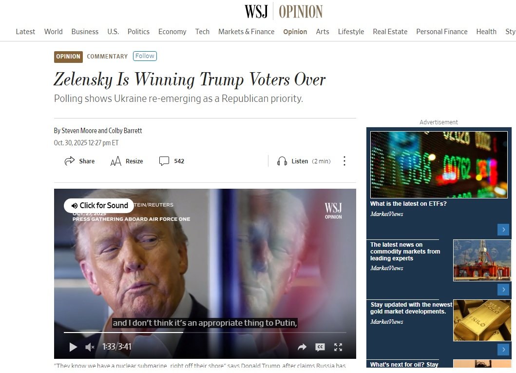 Зеленський перемагає виборців Трампа – The Wall Street Journal.