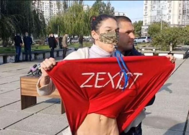 Зеленського «атакувала» активістка Femen без спідньої білизни