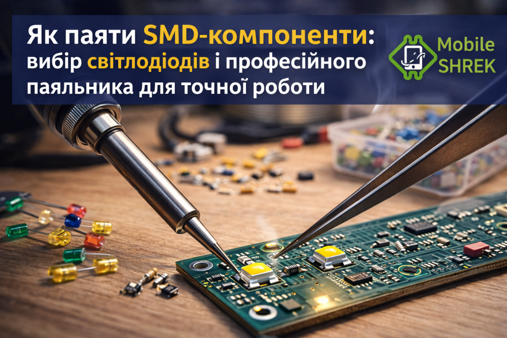 Як паяти SMD-компоненти: вибір світлодіодів та професійного паяльника для точної роботи